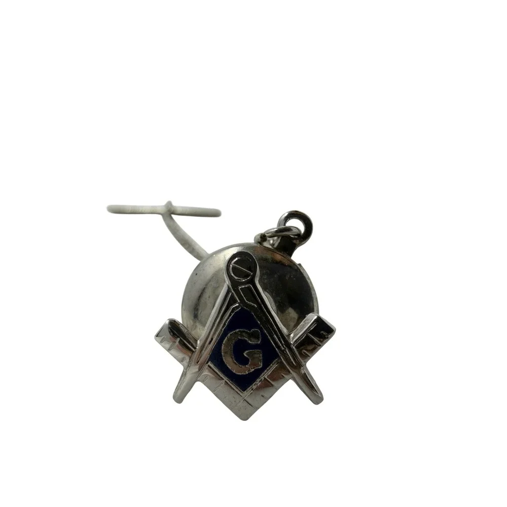 PRK Tie Clip Tack Set Mens OS Silver Excellent Masonic Sterling Square Compasses